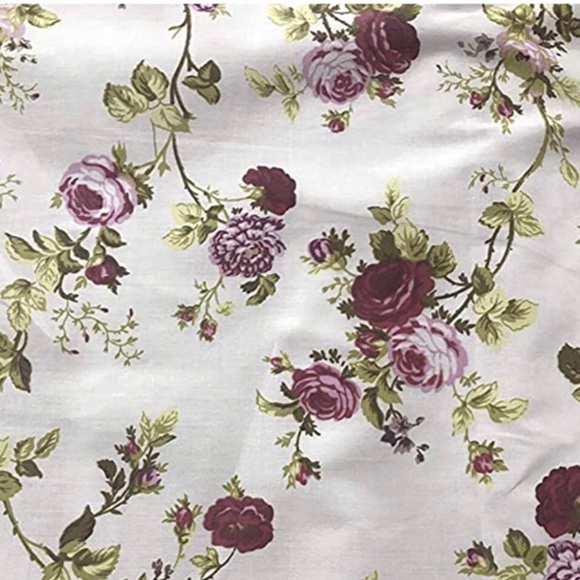 Floral Rose Poly Cotton Fabric, 5 Yds, All Colors - Picture 2 of 6